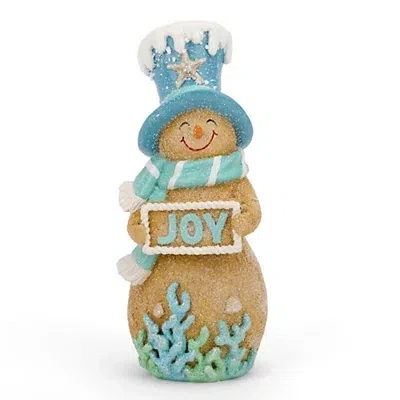 Kirkland's Joy Coastal Snowman Figurine In Blue