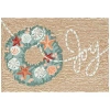 Kirkland's Joy Coastal Wreath Christmas Accent Rug In Multi