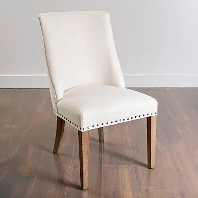 Kirkland's Julia Cream Upholstered Dining Chair In White