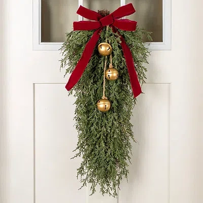 Kirkland's Juniper Bell Red Bow Christmas Teardrop In Multi