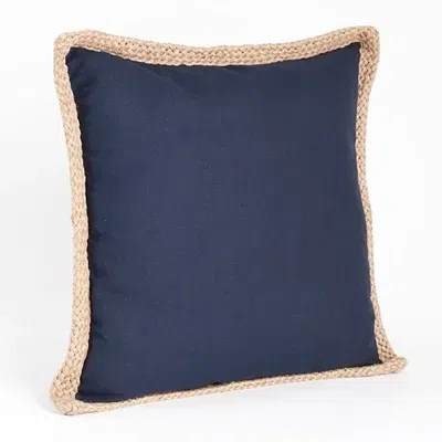 Kirkland's Jute And Cotton Braided Pillow In Blue