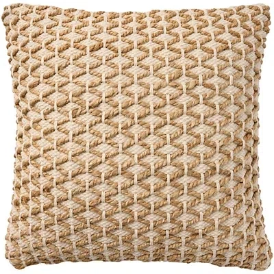Kirkland's Jute And Cotton Woven Pillow In Brown
