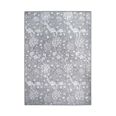 Kirkland's Kalini Gray Floral Washable Area Rug