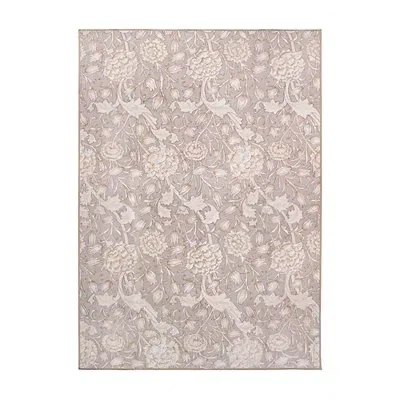 Kirkland's Kalini Natural Floral Washable Area Rug In Neutral