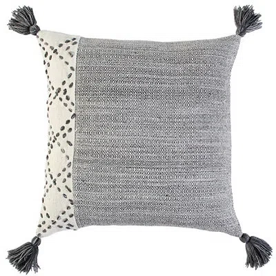 Kirkland's Kantha Stitch Recycled Throw Pillow In Gray