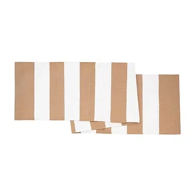 Kirkland's Khaki Cabana Stripe Indoor/outdoor Table Runner In Multi