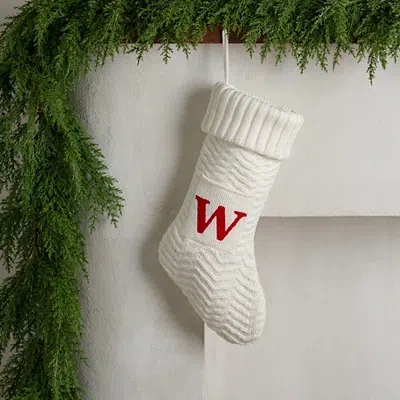 Kirkland's Knit Monogram W Christmas Stocking In Multi