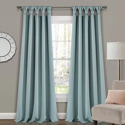 Kirkland's Knotted Curtain Panel Set In Blue