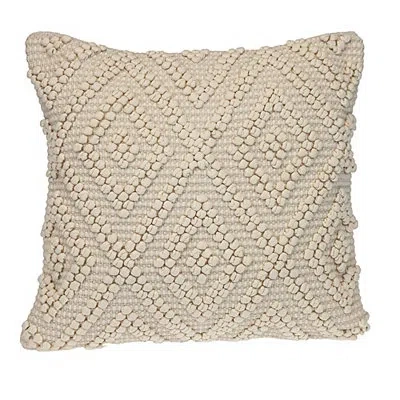 Kirkland's Knotted Diamond Pillow In White