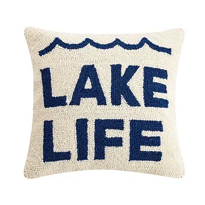 Kirkland's Lake Life Hooked Throw Pillow In Multi