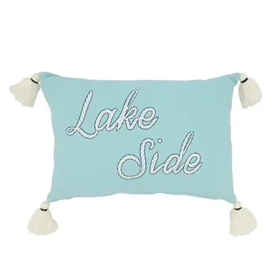 Kirkland's Lake Side Tassel Lumbar Pillow In Blue