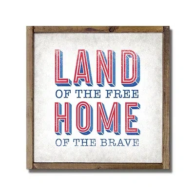 Kirkland's Land Of The Free Framed Wood Wall Plaque In Multi