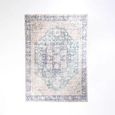 Kirkland's Lara Blue Medallion Washable Area Rug In Multi