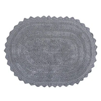 Kirkland's Large Crochet Oval Bath Mat In Gray