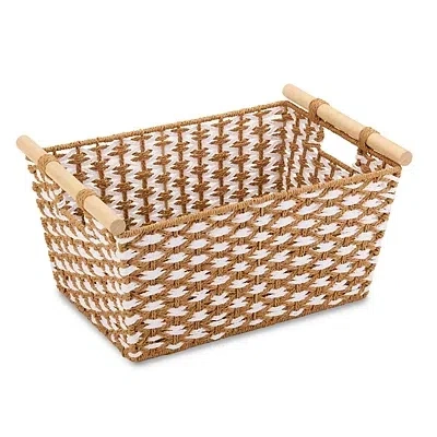Kirkland's Large Natural Rope Wood Handle Basket In Multi