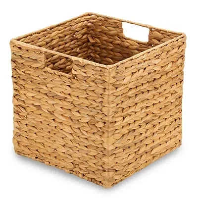 Kirkland's Large Square Water Hyacinth Basket In Brown