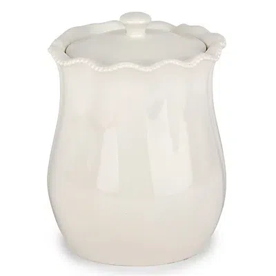 Kirkland's Large White Wavy Beaded Canister In Neutral