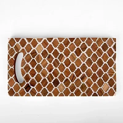 Kirkland's Lattice Inlay Wood Serving Board