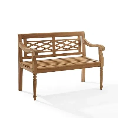 Kirkland's Lattice Teakwood Slatted Outdoor Bench In Brown