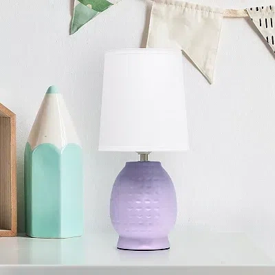 Kirkland's Lavender Dimpled Ceramic Petite Table Lamp In Purple