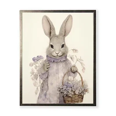 Kirkland's Lavender Easter Bunny Framed Art Print In Multi