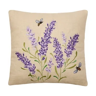 Kirkland's Lavender With Bees Embroidered Pillow