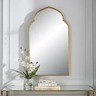 Kirkland's Leaf Arched Frame Wall Mirror In Gold