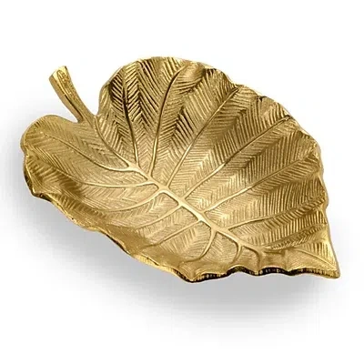 Kirkland's Leaf Decorative Tray In Gold