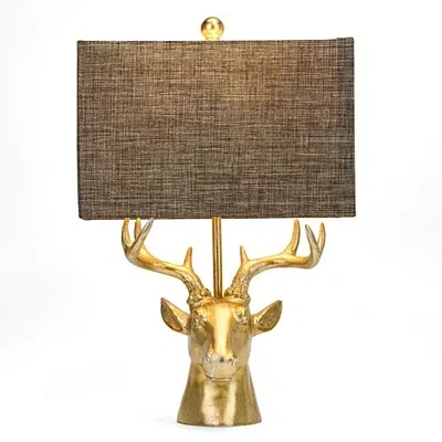Kirkland's Leaf Reindeer Table Lamp In Gray