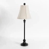 Kirkland's Leah Black Candlestick Buffet Lamp In White