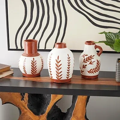 Kirkland's Leaves Ceramic Vases In Multi