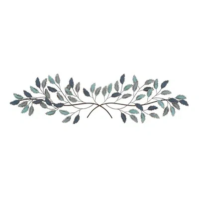 Kirkland's Leaves Metal Wall Plaque In Blue