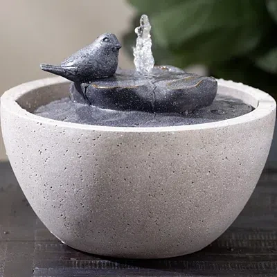 Kirkland's Led Bird Friend Outdoor Fountain In Gray