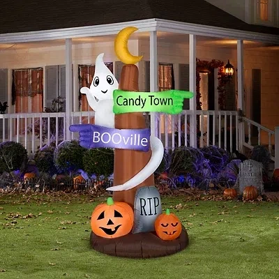 Kirkland's Led Ghost Street Sign Halloween Inflatable In Multi
