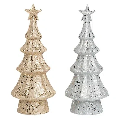 Kirkland's Led Glitter Christmas Tree Figurines In Multi