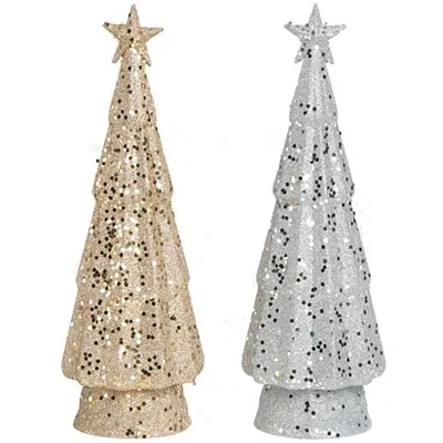 Kirkland's Led Gold And Silver Tree Figurines In Multi