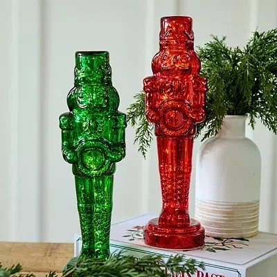 Kirkland's Led Green Glass Nutcracker Figurine