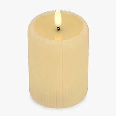 Kirkland's Led Ivory Faux Pool Pillar Candle In Neutral