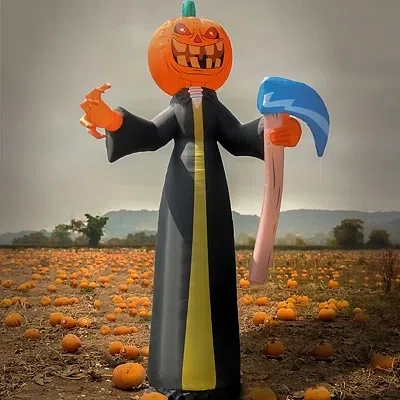 Kirkland's Led Pumpkin Reaper Halloween Inflatable In Multi