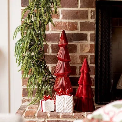 Kirkland's Led Red Antique Glass Tree Figurine