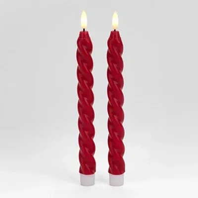 Kirkland's Led Red Twisted Taper Candles