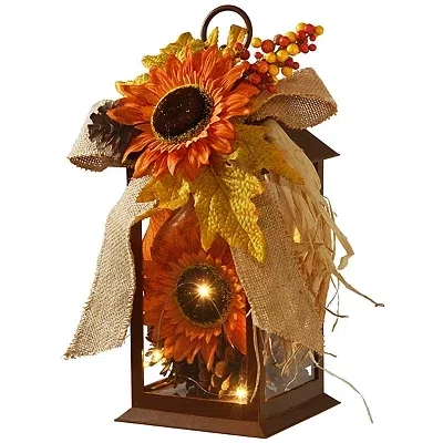 Kirkland's Led Sunflower Lantern In Brown