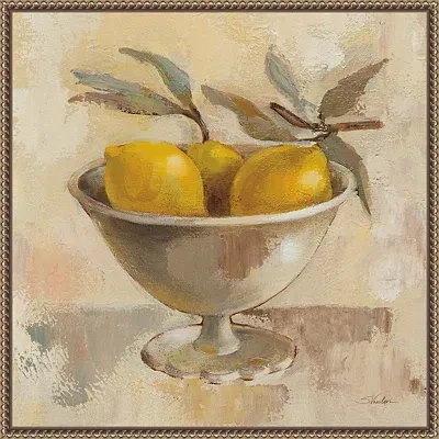Kirkland's Lemon Bowl Framed Canvas Art Print In Multi