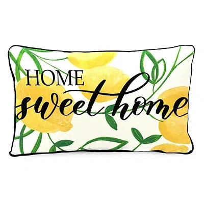 Kirkland's Lemon Home Sweet Outdoor Lumbar Pillow In Multi
