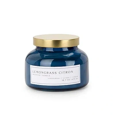 Kirkland's Lemongrass Citron 2-wick Jar Candle In Blue