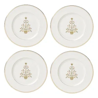 Kirkland's Lenox Federal Gold Tree Accent Plates In White
