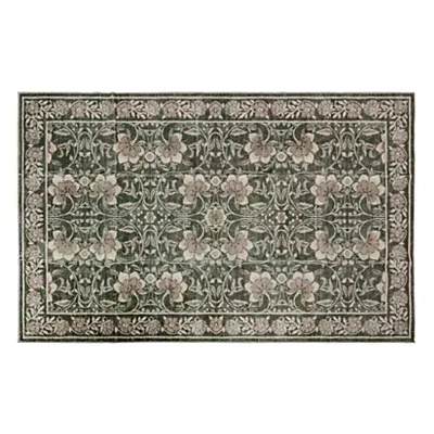 Kirkland's Leo Floral Washable Area Rug In Green