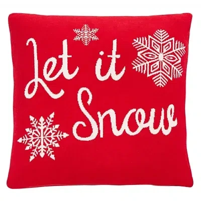 Kirkland's Let It Snow Christmas Pillow In Red