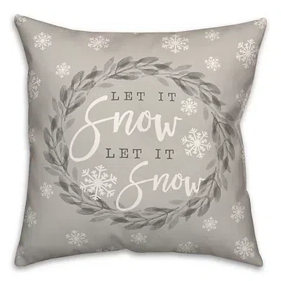 Kirkland's Let It Snow Wreath Pillow In Gray
