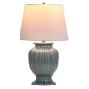 Kirkland's Libby Blue Textured Ceramic Table Lamp In White